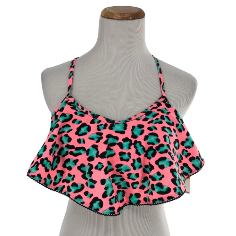 Betsey Johnson Pink Leopard Bikini Top